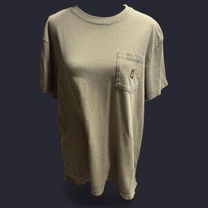 Teddy Fresh Women's Classic Washed Pocket Tee Olive Green Size Small